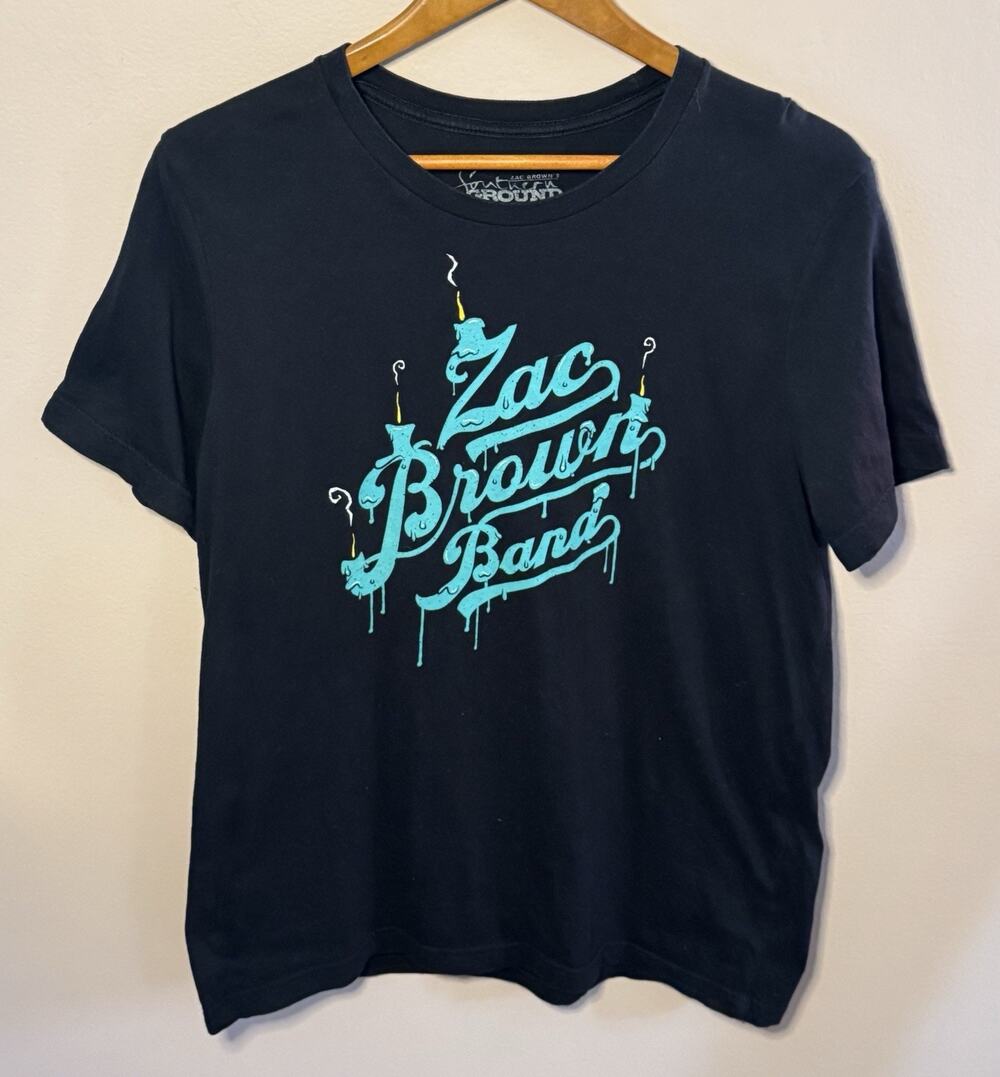 Zac Brown Band Night Candles 2015 Camp Southern Ground Concert Tee T-Shirt Large